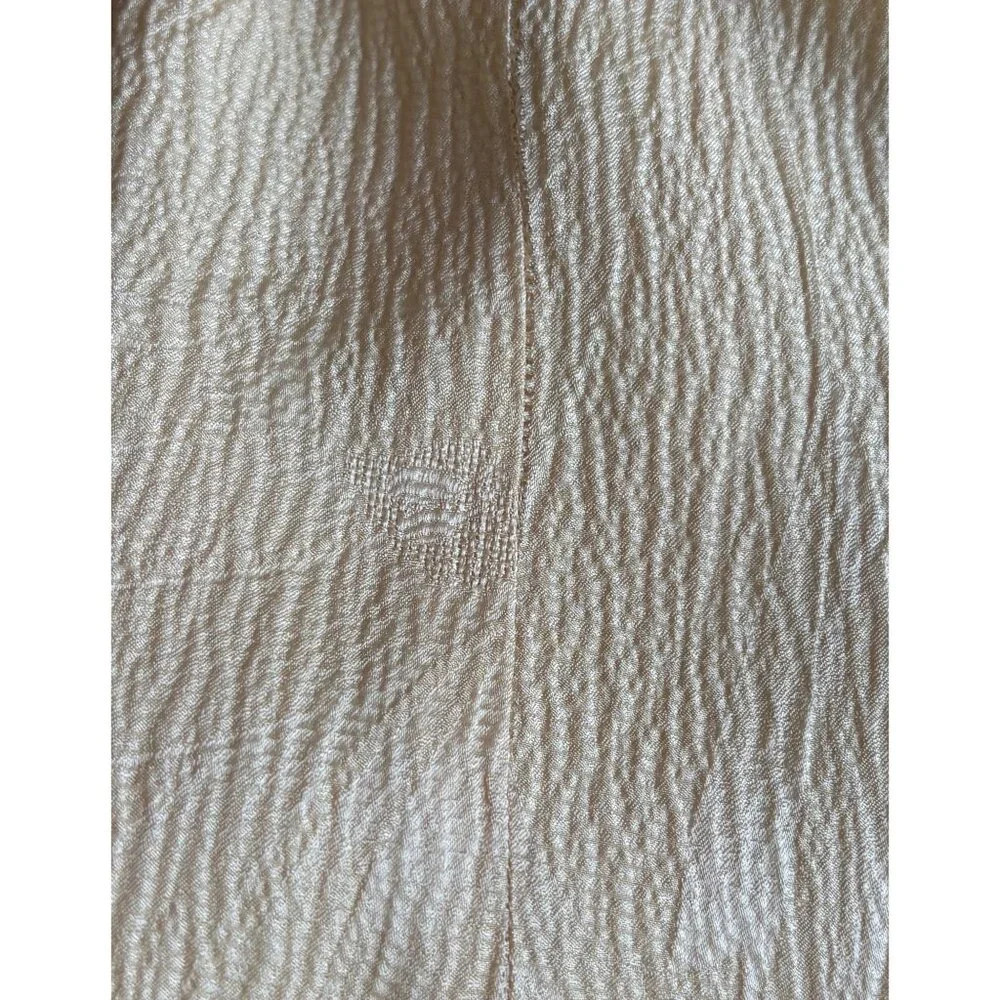 Carol Peretz 10 12 VTG Dress Maxi Gown Art Deco Nouveau 70’s Silk Formal Ivory